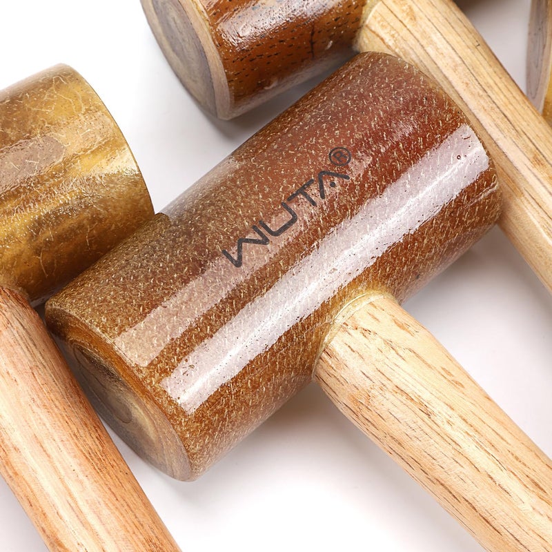 WUTA Rawhide Mallet 100% Rawhide-head Hammer for Jewelry Making Leather Craft Hammer Stamping Jewelry Leather Worker Craft Tool Good Buffering Mallet 42mm - Image 5